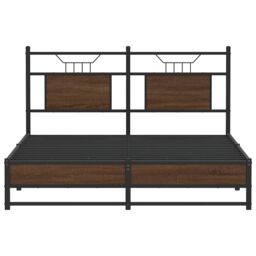 Berkfield Home Bed Frame without Mattress Brown Oak 137x190 cm Engineered Wood - thumbnail 6