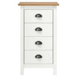 Berkfield Home Sideboard Hill White 46x35x80 cm Solid Pine Wood - Size: 46 x 35 x 80 cm - thumbnail 3