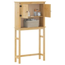 Berkfield Home Bathroom Washing Machine Cabinet Corona Solid Wood Pine in Brown - thumbnail 3