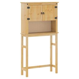 Berkfield Home Bathroom Washing Machine Cabinet Corona Solid Wood Pine in Brown - thumbnail 2