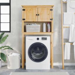 Berkfield Home Bathroom Washing Machine Cabinet Corona Solid Wood Pine in Brown
