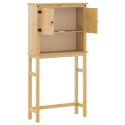 Berkfield Home Bathroom Washing Machine Cabinet Corona Solid Wood Pine in Brown - thumbnail 4