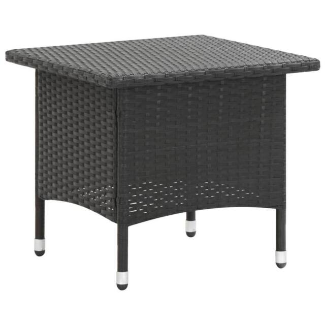Berkfield Home Tea Table Black 50x50x47 cm Poly Rattan - Size: 50 x 50 x 47 cm - image 1