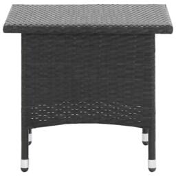 Berkfield Home Tea Table Black 50x50x47 cm Poly Rattan - Size: 50 x 50 x 47 cm - thumbnail 2