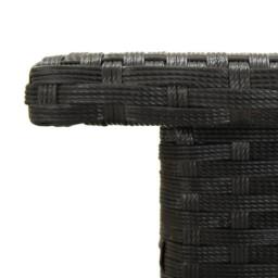 Berkfield Home Tea Table Black 50x50x47 cm Poly Rattan - Size: 50 x 50 x 47 cm - thumbnail 3