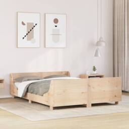Berkfield Home Bed Frame without Mattress 160x200 cm Solid Wood Pine in Natural - thumbnail 2