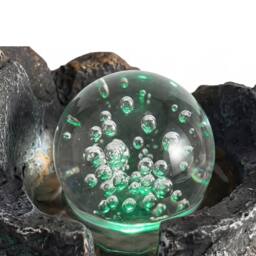 Spector Water Feature Indoor Fountains Rotating Glass Ball LED Light Resin in Grey - thumbnail 5