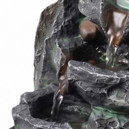 Spector Water Feature Indoor Fountains Rotating Glass Ball LED Light Resin in Grey - thumbnail 6