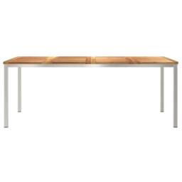 Berkfield Home Outdoor Dining Table 200x90x74.5 cm Solid Wood Teak in Brown - thumbnail 5