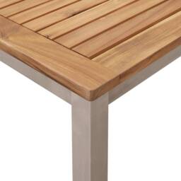 Berkfield Home Outdoor Dining Table 200x90x74.5 cm Solid Wood Teak in Brown - thumbnail 8