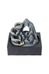 Garden Sanctuary Tabletop Waterfall Fountain with LED Lighting in Grey - thumbnail 3