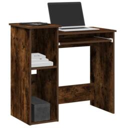 Berkfield Home Decorative Desk with Shelves Smoked Oak 84x40x78 cm Engineered Wood in Brown - Size: 84 x 40 x 78 cm - thumbnail 2
