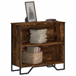Berkfield Home Modern Bookcase Smoked Oak 80x31x74.5 cm Engineered Wood in Brown - thumbnail 2