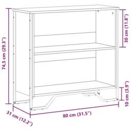 Berkfield Home Modern Bookcase Smoked Oak 80x31x74.5 cm Engineered Wood in Brown - thumbnail 9