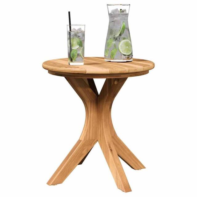 Berkfield Home Garden Side Table √ò40x41 cm Solid Wood Teak in Brown - Size: 40x41 cm - image 1