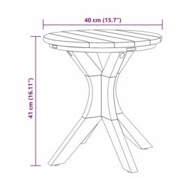Berkfield Home Garden Side Table √ò40x41 cm Solid Wood Teak in Brown - Size: 40x41 cm - thumbnail 8