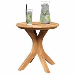 Berkfield Home Garden Side Table √ò40x41 cm Solid Wood Teak in Brown - Size: 40x41 cm