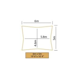 Primrose 6m x 5m Water Resistant Patio Sun Shade Sail 96.5% UV Block Free Rope in Lime - thumbnail 6