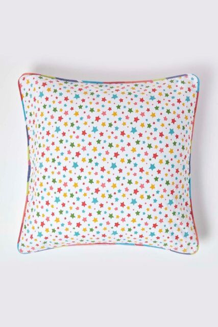 Homescapes Cotton Multi Colour Stars Cushion Cover - Size: 60 cm x 60 cm - image 1