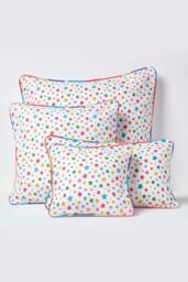Homescapes Cotton Multi Colour Stars Cushion Cover - Size: 60 cm x 60 cm - thumbnail 5
