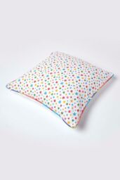 Homescapes Cotton Multi Colour Stars Cushion Cover - Size: 60 cm x 60 cm - thumbnail 4