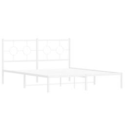Berkfield Home Metal Bed Frame without Mattress with Headboard White 160x200cm - Size: 160x200 cm - thumbnail 3