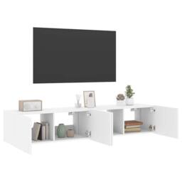 Berkfield Home TV Wall Cabinets with LED Lights 2 pcs White 80x35x31 cm - Size: 80 x 35 x 31 cm - thumbnail 5