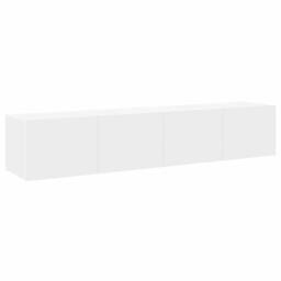 Berkfield Home TV Wall Cabinets with LED Lights 2 pcs White 80x35x31 cm - Size: 80 x 35 x 31 cm - thumbnail 6