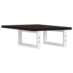 Berkfield Home Basin Shelf Wall Mounted Steel & Solid Wood Oak in Brown - thumbnail 6