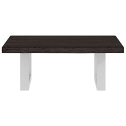 Berkfield Home Basin Shelf Wall Mounted Steel & Solid Wood Oak in Brown - thumbnail 4