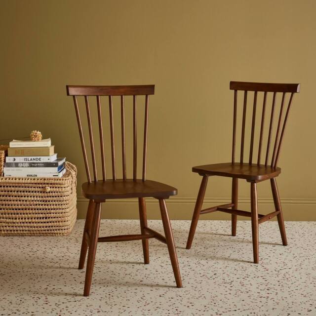 sweeek Pair Of Wooden Dining Chairs in Brown - image 1