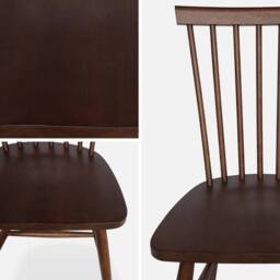 sweeek Pair Of Wooden Dining Chairs in Brown - thumbnail 4