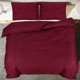 Berkfield Home Duvet Cover Set Bordeaux 200x200 cm Light-weight Microfiber in Red - thumbnail 5