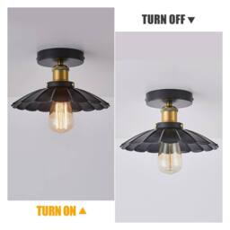 NIVOR 24.5cm Industrial Aluminum Flush Mount Ceiling Chandelier 2 Set in Black - thumbnail 3