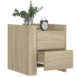 Berkfield Home Bedside Cabinet Sonoma Oak 45x50x50 cm Engineered Wood in Light Brown - Size: 45 x 50 x 50 cm - thumbnail 3