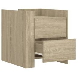 Berkfield Home Bedside Cabinet Sonoma Oak 45x50x50 cm Engineered Wood in Light Brown - Size: 45 x 50 x 50 cm - thumbnail 7