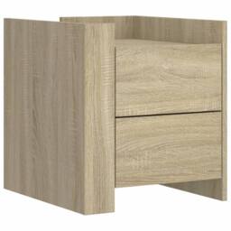 Berkfield Home Bedside Cabinet Sonoma Oak 45x50x50 cm Engineered Wood in Light Brown - Size: 45 x 50 x 50 cm - thumbnail 1