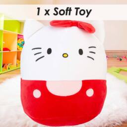 VFM e-Store Hello Kitty Oval Pillow Red & White Theme Red 22cm x 16cm - Size: 22 cm x 16 cm - thumbnail 3
