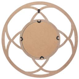 Wyld and Coco 60 cm Round Wall Mirror - Light Brown Distressed Wood Veneer - thumbnail 3
