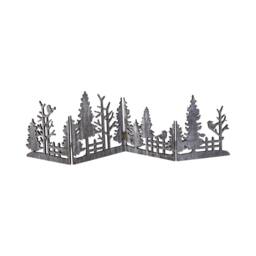 Four Candle Grey Wooden Folding Christmas Forest Scene Display Decoration 60cm - thumbnail 1