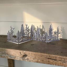 Four Candle Grey Wooden Folding Christmas Forest Scene Display Decoration 60cm - thumbnail 2