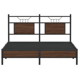 Berkfield Home Bed Frame without Mattress Brown Oak 137x190 cm Engineered Wood - thumbnail 6