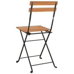Berkfield Home Folding Bistro Chairs 4 pcs Solid Wood Teak & Steel in Brown - thumbnail 6