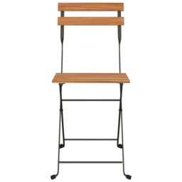 Berkfield Home Folding Bistro Chairs 4 pcs Solid Wood Teak & Steel in Brown - thumbnail 4