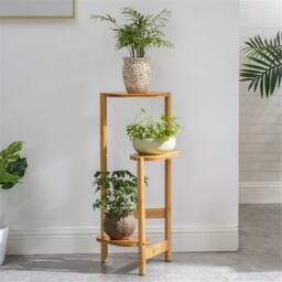 EONLION Wood 75cm Tall Indoor Plant Stand Flower Shelf in Natural - Size: 100 cm - thumbnail 3