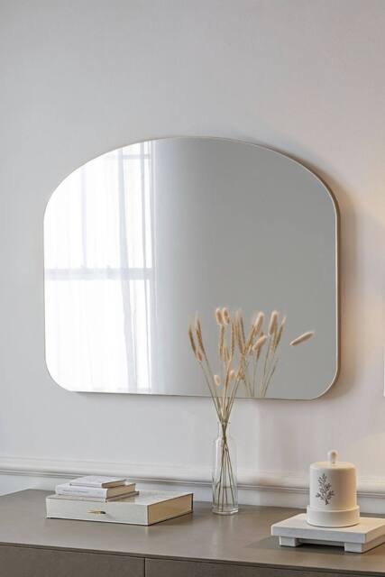 Yearn Mirrors Soho Curved Overmantle Mirror in Gold - image 1