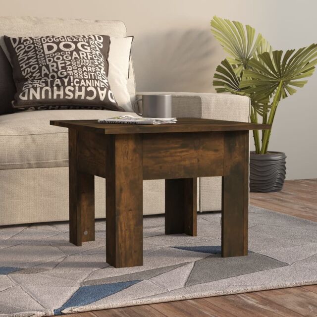 Berkfield Home Coffee Table Smoked Oak 55x55x42 cm Engineered Wood in Brown - Size: 55 x 55 x 42 cm - image 1