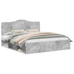 Berkfield Home Bed Frame with Headboard Concerte 180 x 200 cm Solid Pine Wood in Grey - thumbnail 2