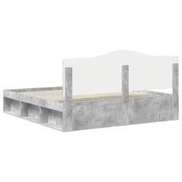 Berkfield Home Bed Frame with Headboard Concerte 180 x 200 cm Solid Pine Wood in Grey - thumbnail 9