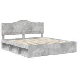 Berkfield Home Bed Frame with Headboard Concerte 180 x 200 cm Solid Pine Wood in Grey - thumbnail 4